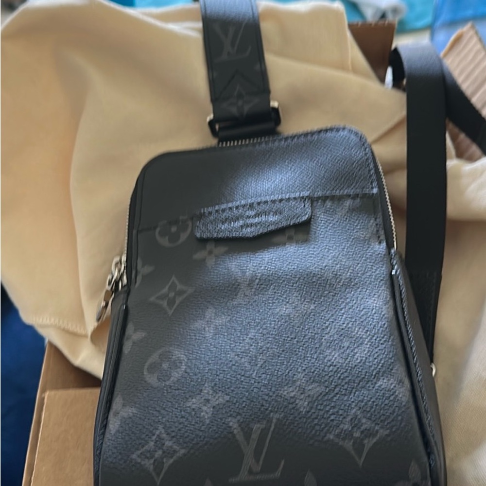 Louis Vuitton Black Belt Bag with Iconic Monogram